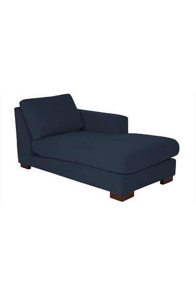 soufa dibaj Right Corner Sofa with Left Armrest Upholstered in Linen - Navy Blue