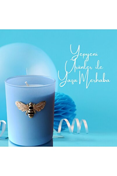 REGNA HOME Fine Living Queen Bee 2'li Mavi Mum Set -vanilya