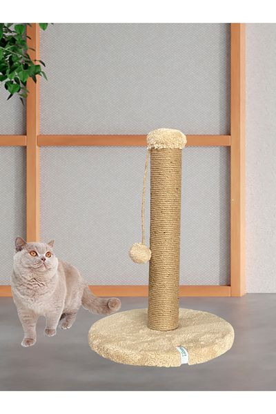Nursoft 52 cm Cat Scratching Post - Round and Pompom Cat Scratching Post