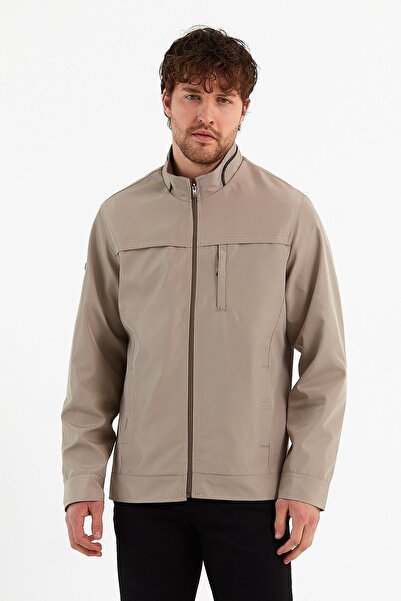 SİVAİST Yeni Sezon Erkek Krem İki İç Cepli Su Ve Rüzgar Geçirmez Mevsimlik&Yazlık Mont