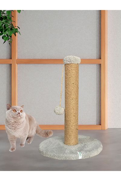 Nursoft 52 cm Cat Scratching Post - Round and Pompom Cat Scratching Post