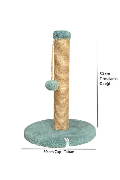 Nursoft Yuvarlak Ponponlu Kedi Tırmalama Direği 52 cm Kedi Tırmalama Tahtası