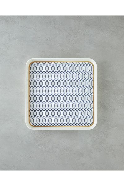 English Home Harmonic Gold Pp Non-Slip Tray 34 cm Navy Blue – Gold