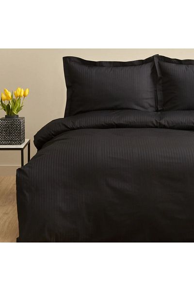 Karaca Home Karaca Home Uniq 100% Baumwolle Satin Einzel Bettbezug Set, Schwarz