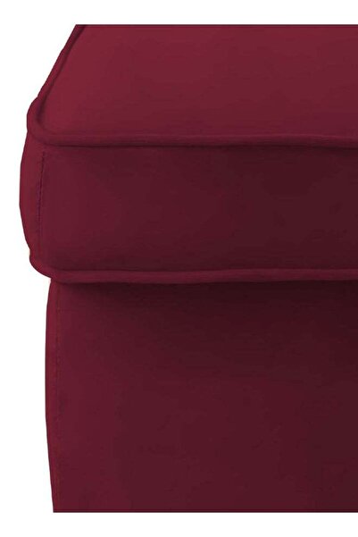 House One 2 Pieces | Chair king Velvet with Two Wings And FootStool - Burgundy