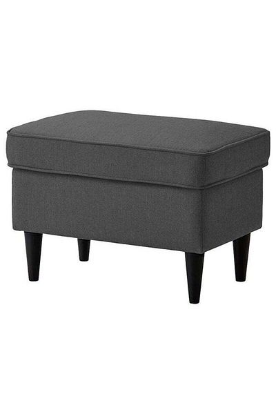 House One Chair Footstool Linen From In House with Elegant Design - Dark Gray - 44x40x60 cm
