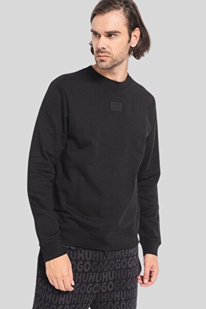 HUGO Logolu Erkek Sweatshirt Siyah