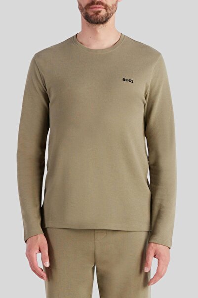 BOSS Regular Fit Uzun Kollu Erkek T-shirt Yeşil