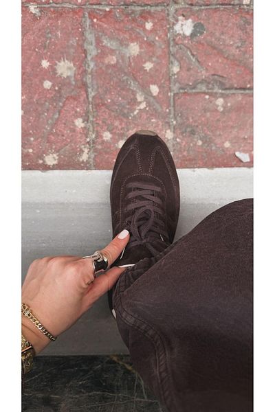 Eataly Shoes Pantofi Spoe din piele naturală din piele intoarsa maro deschis