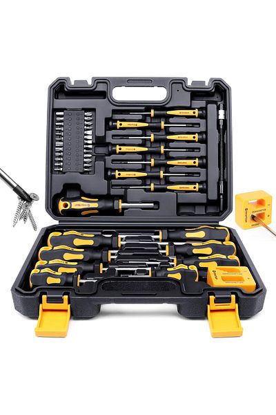 COOYA 43Pcs Magnetic Precision Screwdrivers Set with Case,  Includs Slotted, Phillips, Hex, Pozidriv,Torx