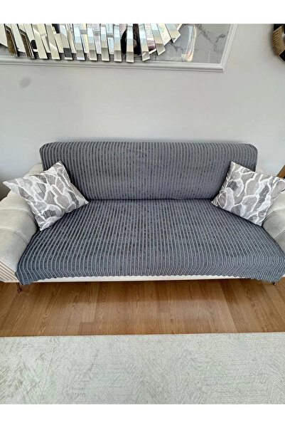 Liderler Lavenya Çizgili Süngerli Koltuk Örtüsü