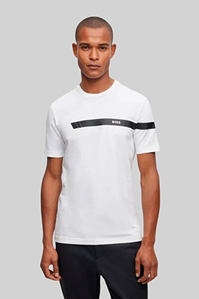 BOSS Regular Fit Bisiklet Yaka Erkek T-shirt Beyaz