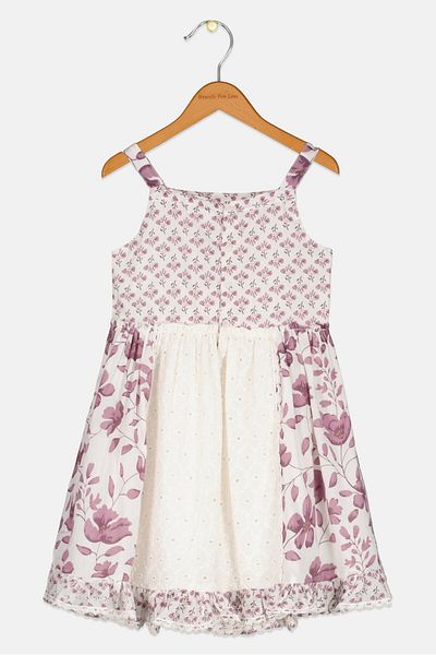 Willow & Whistle Kids Girl Square Neck Sleeveless Floral Print Dress, Multicolor