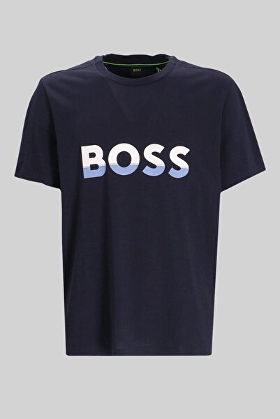 BOSS Regular Fit Bisiklet Yaka Erkek T-shirt Mavi