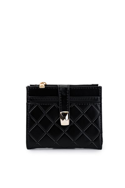 Kukura Faux Leather Women's Wallet – Black Mn102