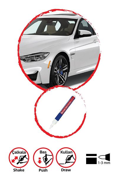 Kementaş Mercedes 197 Obsidian Black Scratch Remover Auto R.k Auto Full Cover Retouch Pens