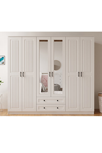 Rabi Estelya Country 6 Kapak 2 Çekmeceli Gardırop
