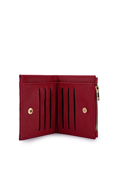 Kukura Women's Red Faux Leather Wallet Mn108