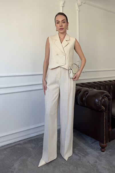 MAGARDE Set de lenjerie cu vestă dublu - PIATRĂ