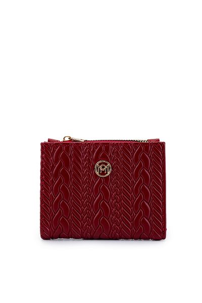 Kukura Women's Red Faux Leather Wallet Mn108