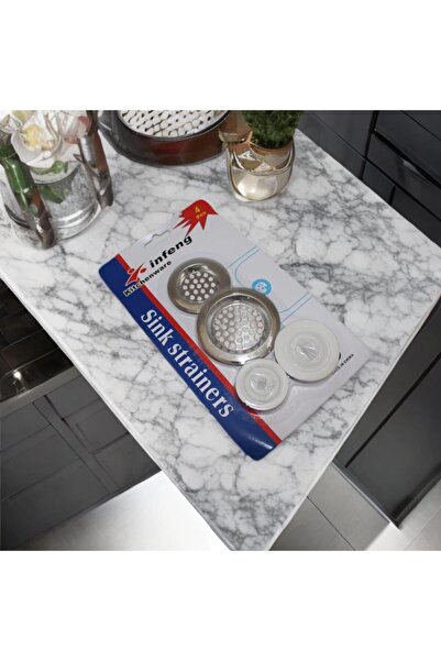 RAMDET 4 Parça Süzgeç ve Tıpa Seti Lavabo Küvet Duşakabin Tıpası ve Gider Süzgeçleri Seti