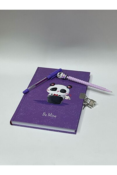 ÇilekKurdu Kilitli Hatıra Günlük 144 Yaprak Defter 17X24  Uçlu Kalem Ve Tükenmez