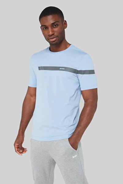 BOSS Regular Fit Bisiklet Yaka Erkek T-shirt Mavi