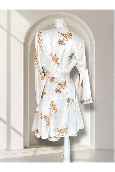 Gece İncisi Satin Nightgown Dressing Gown Set