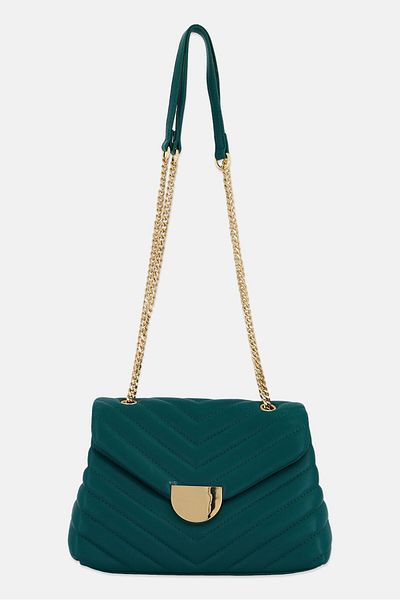 Moda Luxe حقيبة كروس بودي نسائية منقوشة، 23 سم طول × 15 سم ارتفاع × 5 سم عرض، أزرق مخضر
