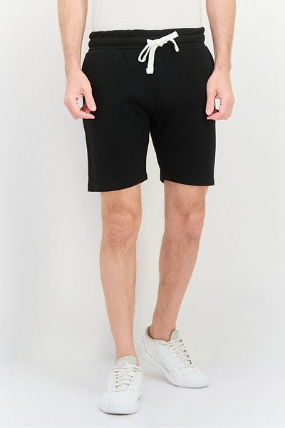 fleece factory Men Solid Drawstring Fleece Shorts, Off White Heather