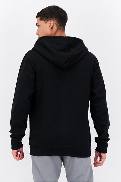 fleece factory Men Hooded Solid Long Sleeves Sweatshirt, Black