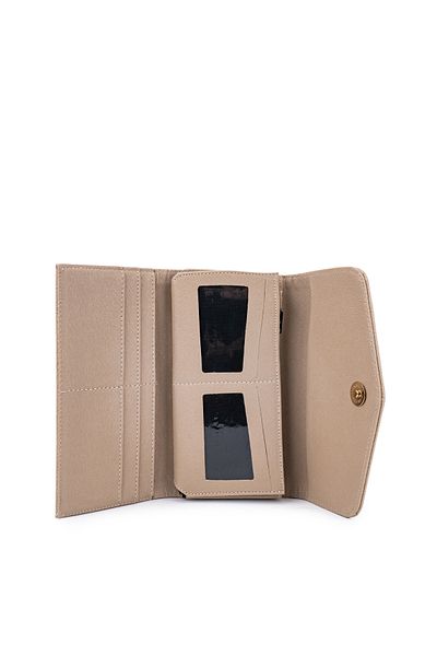 Kukura Faux Leather Women's Wallet Mink with Envelope Detail Zc183