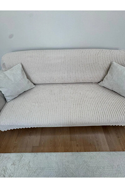 Liderler Lavenya Çizgili Süngerli Koltuk Örtüsü