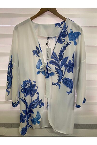 HBİR STORE Asimetrik Yırtmaçlı Önü Bağlamalı Kimono Tunik