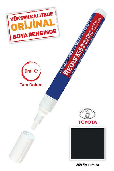 Kementaş Toyota 209 Black Mica Scratch Remover Auto Retouching Pens with Full Cover