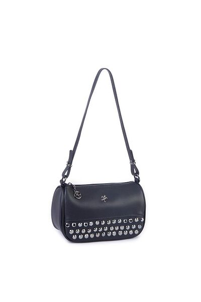 Nas Bag Mini geantă neagră Dona Stone cu umăr și crossbody pentru femei