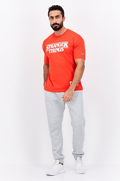 Champion x Stranger Things Men Sportswear Fit Short Sleeve Outdoor T Shirt, Red