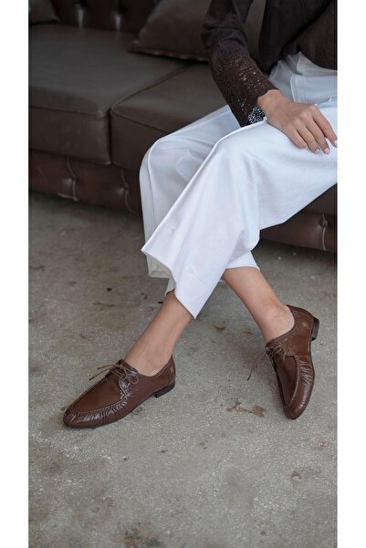 ECENİN BUTİĞİ Carter Kahve Rugan Hakiki Deri MAKOSEN