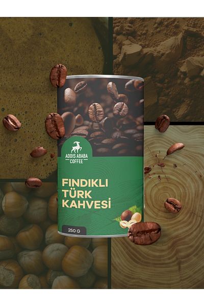 Addis Ababa Coffee 250 g Hazelnut Flavored Turkish Coffee