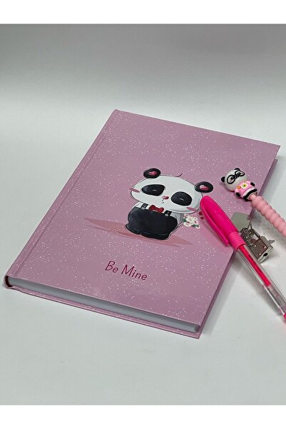 ÇilekKurdu Kilitli Hatıra Günlük 144 Yaprak Defter 17X24  Uçlu Kalem Ve Tükenmez