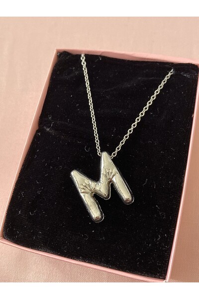 IronMoon Gümüş Renk Harfli Çelik Kolye (Çeşitli Harf) Hediyelik Kolye