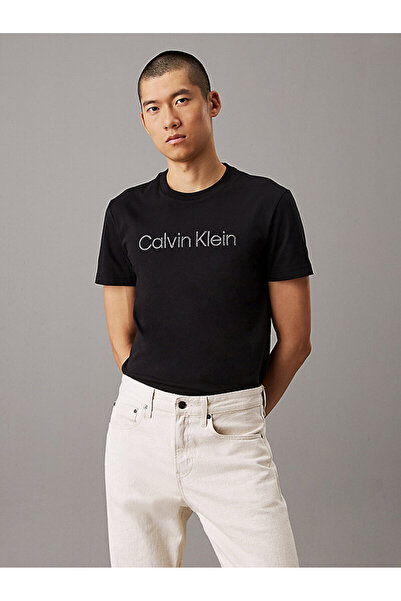 Calvin Klein Men's Short Sleeve Cotton Crew Neck Calvin Klein Lettering Detai...