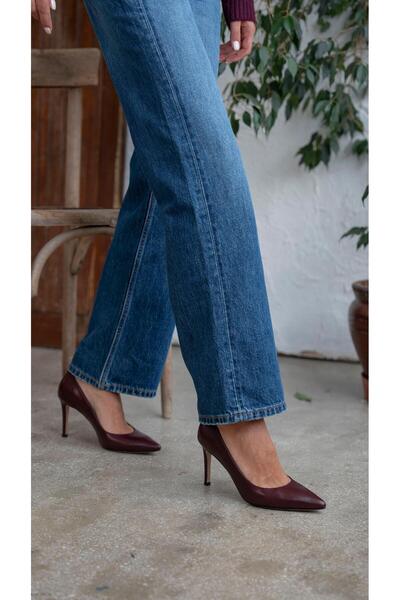 ECENİN BUTİĞİ Pael Bordo Deri   Stiletto