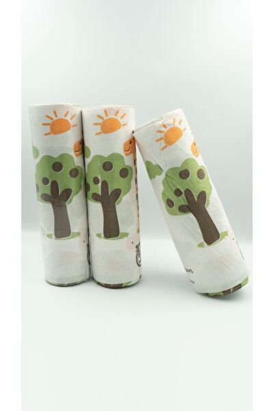 Regron Tek Kullanımlık Pratik Masa Aktivite Kullan At Piknik Kamp Örtüsü 100x120 Zürafa Desen 3'lü Rulo