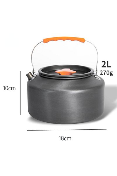 Choice 2L orange handle 0.8L/1.1L/1.2L/1.6L/2L/2.5L Aluminum alloy Portable Outdoor Camping Coffee and Tea