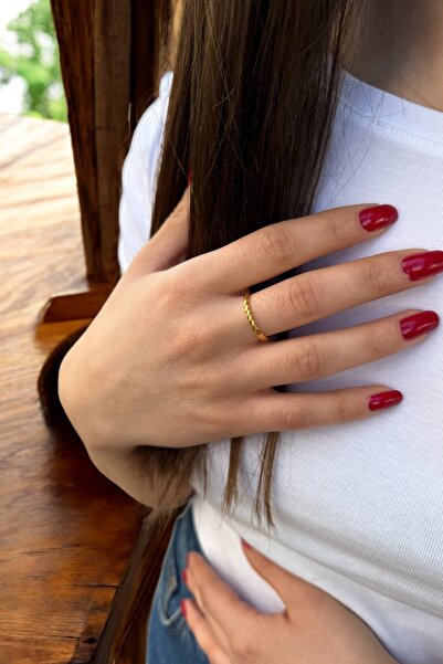 Utku Kuyumculuk 22 AYAR ÖZEL TASARIM MİNİMAL BURGU YÜZÜK