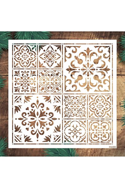 STENCİLTASARIM Stencil Tasarım HD283 - Dekoratif Duvar, Eşya, Fayans,kumaş Bo...