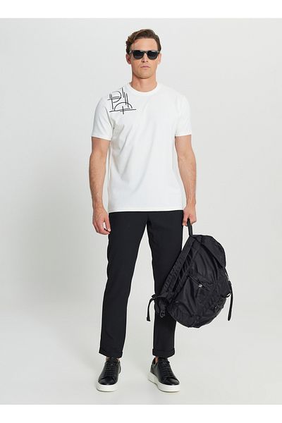 ALTINYILDIZ CLASSICS Altınyıldız Classics Crew Neck Ανδρικό T-Shirt με στάμπα εκρού ACE091252401_EKR