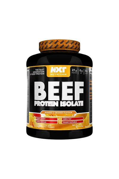 NXT Nutrition Beef Isolate, Orange Mango, 1.8 Kg, Zero Dairy, Zero Sugar
