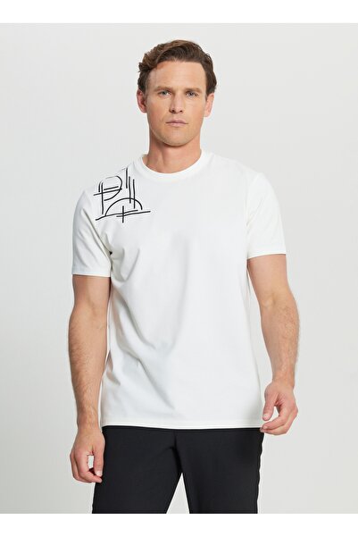 ALTINYILDIZ CLASSICS Altınyıldız Classics Crew Neck Printed Ecru Men's T-Shirt Ace091252401_Ekr